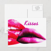 Kussen, ansichtkaart met lippen briefkaart (Voorkant / Achterkant)