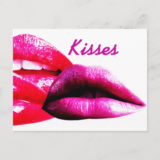 Kussen, ansichtkaart met lippen briefkaart (Voorkant)