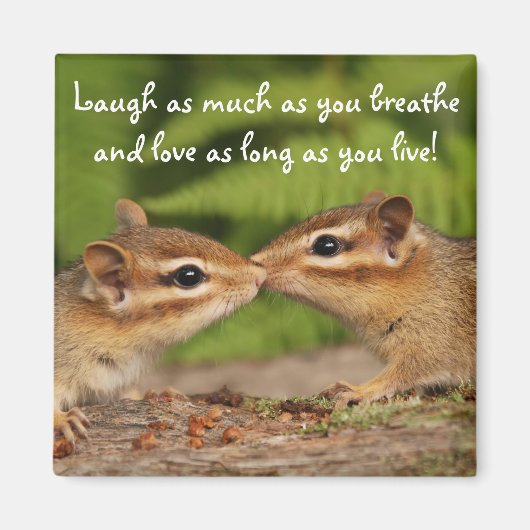 Kussen Baby Chipmunks Lach Quote Magnet (Voorkant)