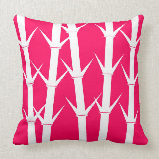 Kussen "Bamboe" - Wit/roze en roze/wit