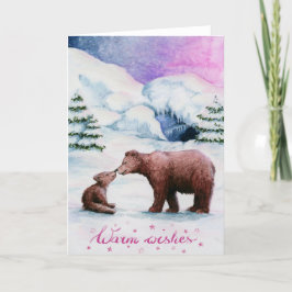 Kussen beren schattig gevouwen kerstkaart bedankkaart