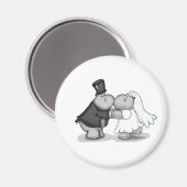 Kussen bruid en bruidegom nijlpaarden - Personalis Magneet (Voorkant / Achterkant)