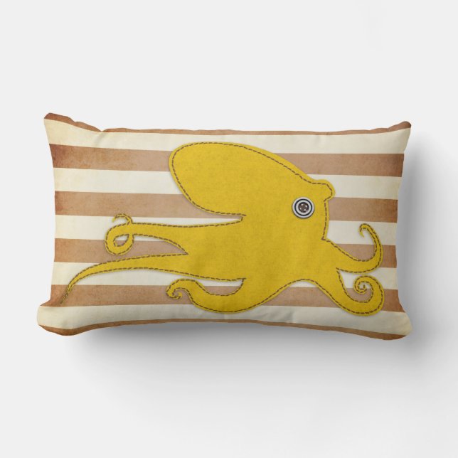 Kussen: Bruin- en gele octopus Kussen (Voorkant)