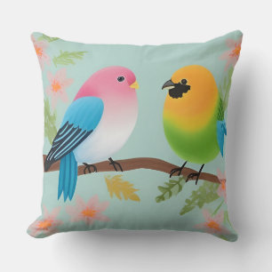 🌸 Kussen Cartoon Vogels Lente Natuur Decoratie