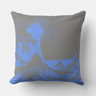 Kussen De Grote Golf Blauw en Grijs