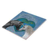 Kussen Eenhoorns Hart Schattigee Gepersonaliseerde Tegeltje (Zijkant)