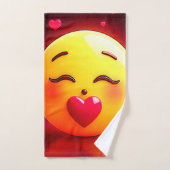 Kussen Emoji blaast harten Bad Handdoek (Handdoek)