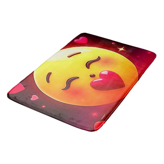 Kussen Emoji blaast harten Badmat (Gekanteld)