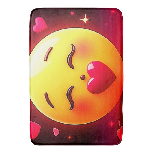 Kussen Emoji blaast harten Badmat (Voorkant Verticaal)
