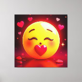 Kussen Emoji blaast harten Canvas Afdruk (Voorkant)