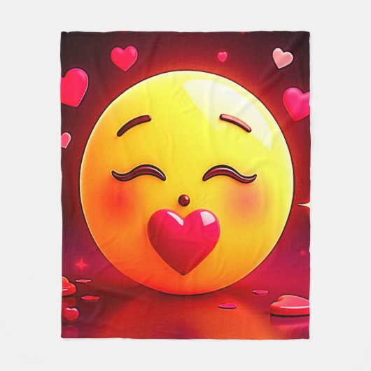 Kussen Emoji blaast harten Fleece Deken (Voorkant)