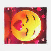 Kussen Emoji blaast harten Fleece Deken (Voorkant (Horizontaal))