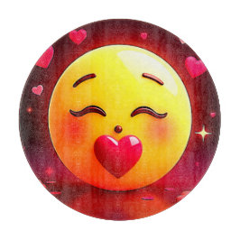 Kussen Emoji blaast harten Snijplank