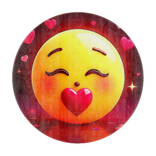 Kussen Emoji blaast harten Snijplank