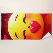 Kussen Emoji blaast harten Strandlaken (Voorkant)