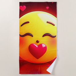 Kussen Emoji blaast harten Strandlaken