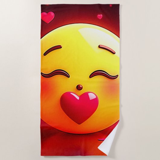Kussen Emoji blaast harten Strandlaken (Voorkant)