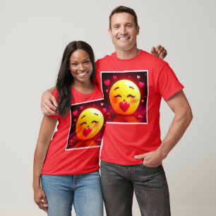 Kussen Emoji blaast harten T-shirt