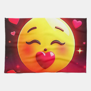 Kussen Emoji blaast harten Theedoek