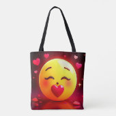 Kussen Emoji blaast harten Tote Bag (Achterkant)