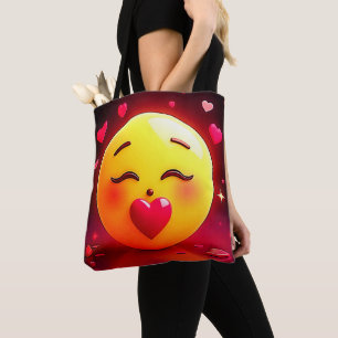 Kussen Emoji blaast harten Tote Bag