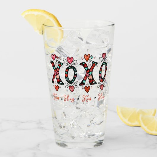 Kussen en knuffels doodle kunst Valentijn Glas (Voorkant ijs)