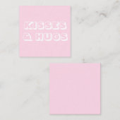 Kussen en knuffels, lichtroze wit modern vet notitiekaartje (Voorkant / Achterkant)