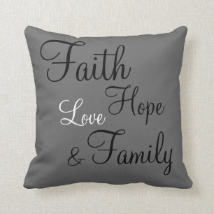 Kussen - Faith Hope Love Family