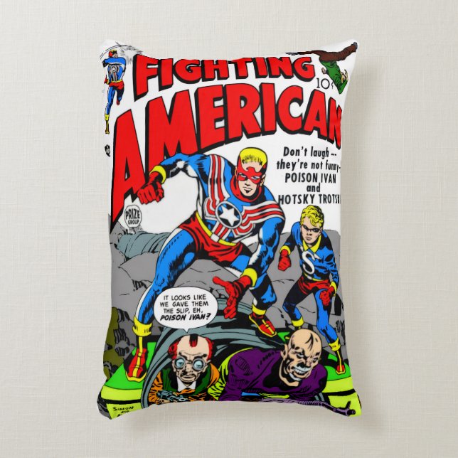 Kussen 'Fighting American' uit de jaren 50 (Voorkant(Verticaal))