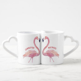 Kussen Flamingo's gepersonaliseerd Loversmokken