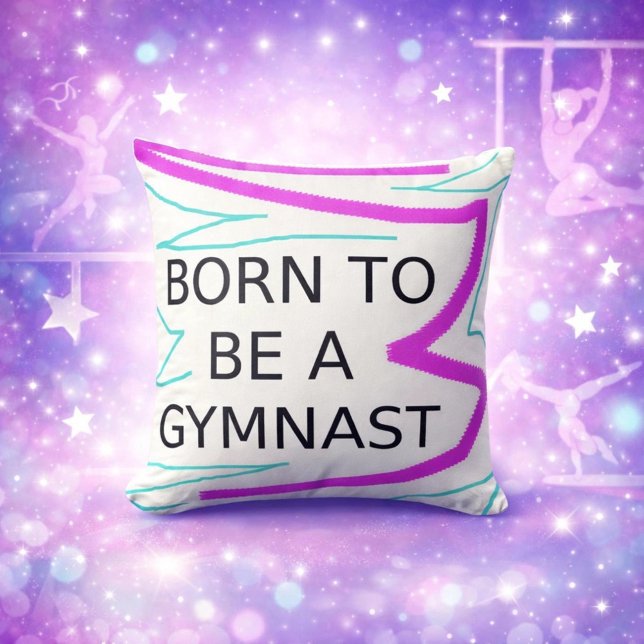 Kussen 'Geboren om een turnster te zijn' (Born to be a Gymnast? 🤸‍♀️ 100%! pillow is the cutest way to deck out their room. ✨)