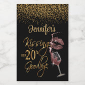 Kussen Haar 20's Afscheid - 30e Verjaardag Wijn Etiket (Enkel label)