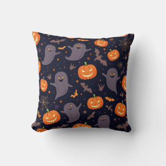 Kussen (Halloween-patroon uitgeholde pompoenen)