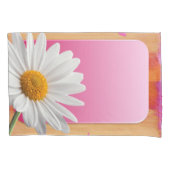 Kussen Hoesje Blauw Bloemen Roze Wit Daisy Kussensloop (Voorkant)
