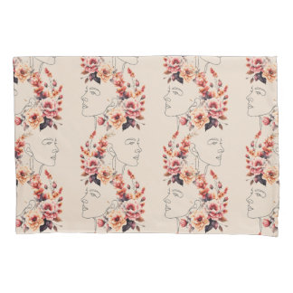 KUSSEN HOESJE DAME GEZICHT OMTREK IN BLOEMEN KUSSENSLOOP