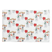 Kussen Hoesje Harten op Vuur Sneeuwman Kussensloop (Achterkant)