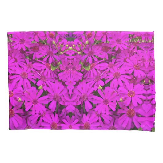 Kussen Hoesje Helder Roze Daisies Kussensloop (Voorkant)