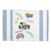 Kussen Hoesje Hero Fietsauto Vliegtuig Kussensloop (Achterkant)