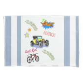Kussen Hoesje Hero Fietsauto Vliegtuig Kussensloop (Voorkant)