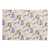 Kussen Hoesje Kat Vis Meow Paws Cactus Kussensloop (Achterkant)