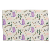 Kussen Hoesje Kat Vis Meow Paws Cactus Kussensloop (Voorkant)