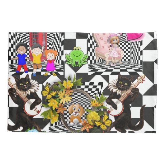 Kussen Hoesje Katten Feline Harten Hond Kussensloop (Achterkant)