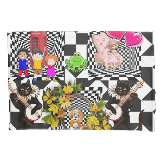 Kussen Hoesje Katten Feline Harten Hond Kussensloop (Voorkant)