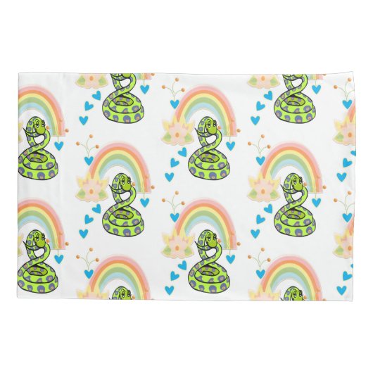 Kussen Hoesje Snake Regenboog Kussensloop (Achterkant)