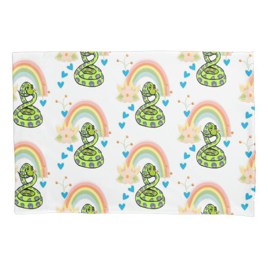 Kussen Hoesje Snake Regenboog Kussensloop (Voorkant)