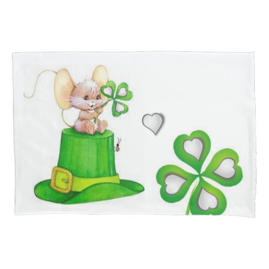 Kussen Hoesje St. Patrick's Day Mice Kussensloop (Voorkant)