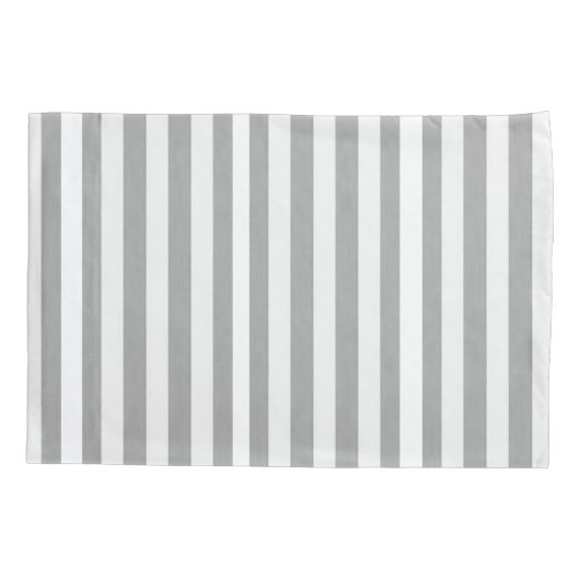 Kussen Hoesje Streep Wit en Grijs Kussensloop (Achterkant)