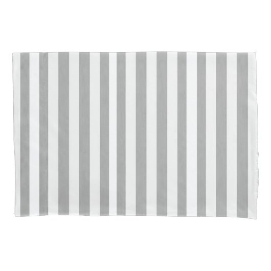 Kussen Hoesje Streep Wit en Grijs Kussensloop (Voorkant)