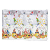 Kussen Hoesje Vrolijk Kerstfeest Happy Birthday Kussensloop (Achterkant)