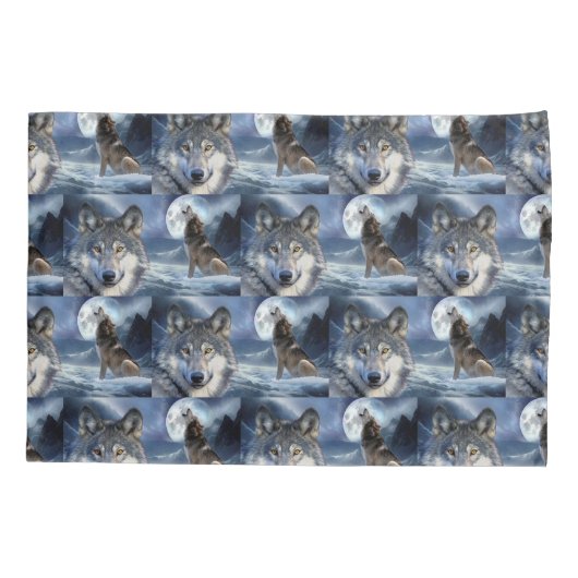 Kussen Hoesje-Yellowstone Wolf Kussensloop (Achterkant)